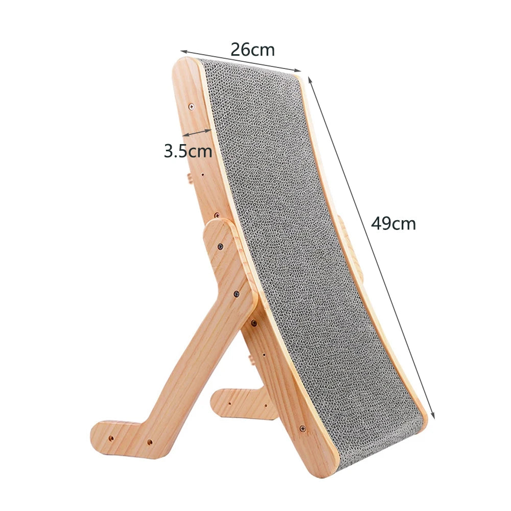3-in-1 Cat Scratcher – Wooden Scratching Board & Bed