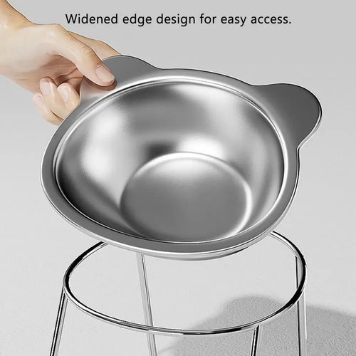 15° Raised Cat Bowl – Tilted 304 Stainless Steel Food Bowl